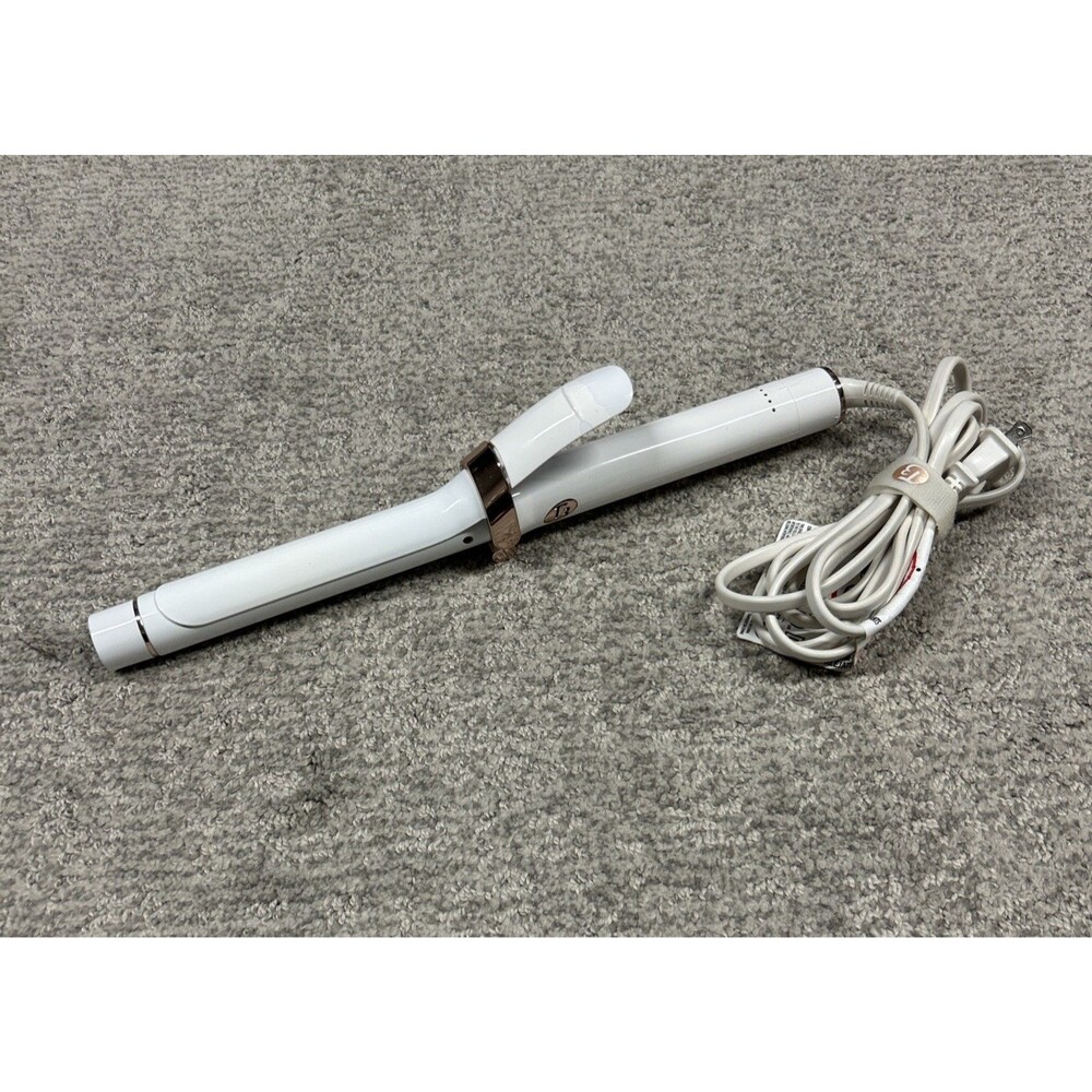 T3 SinglePass Curl Professional Curling Iron Ceramic 1" White Rose Gold 76540